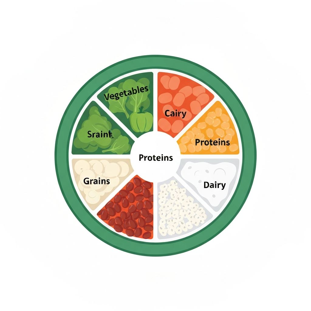 Visual representation of a balanced nutritious plate